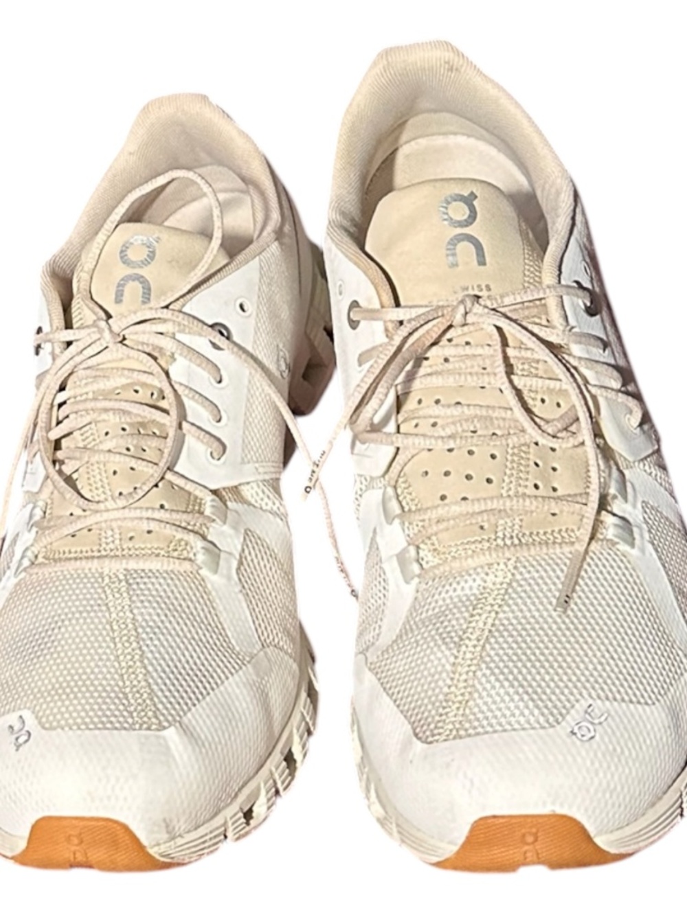 On Running Women’s White & Beige Sneakers size 11